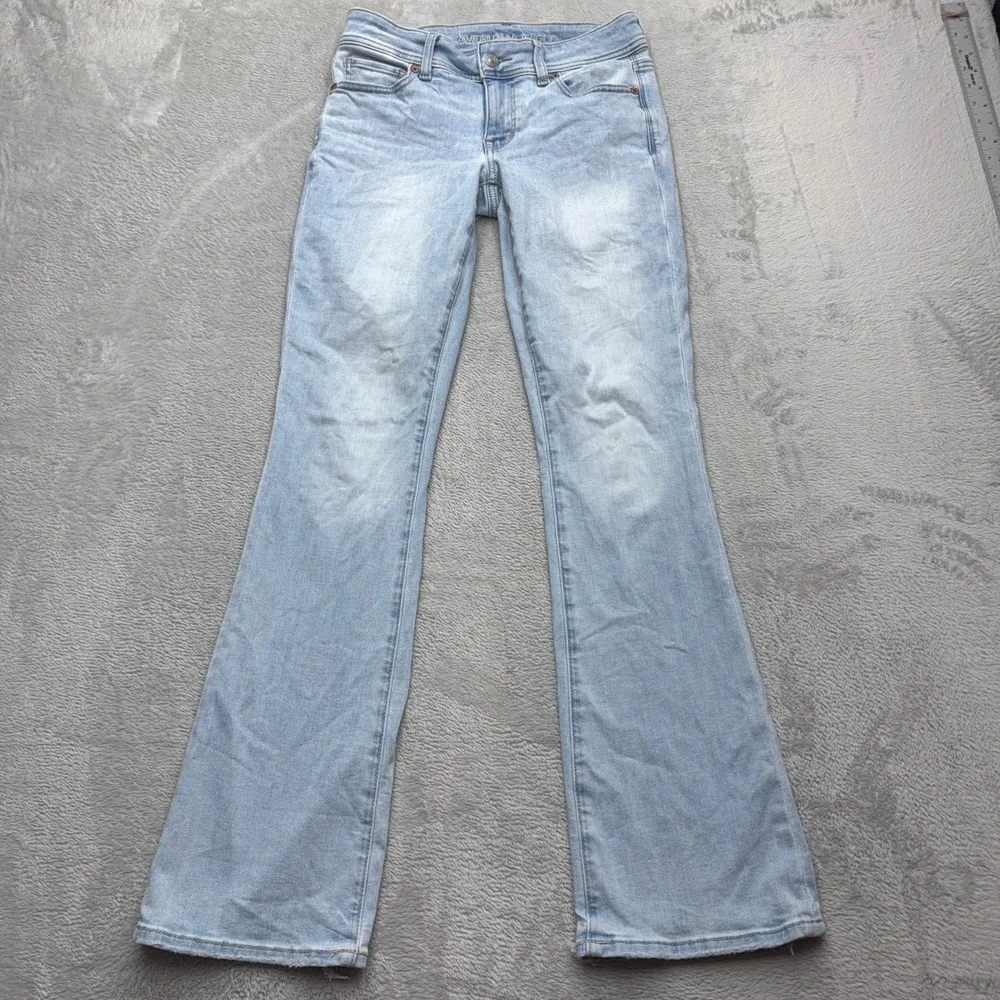 American Eagle Jeans Womens 2 Light Blue Kick Boot Bootcut Stretch Denim Denim